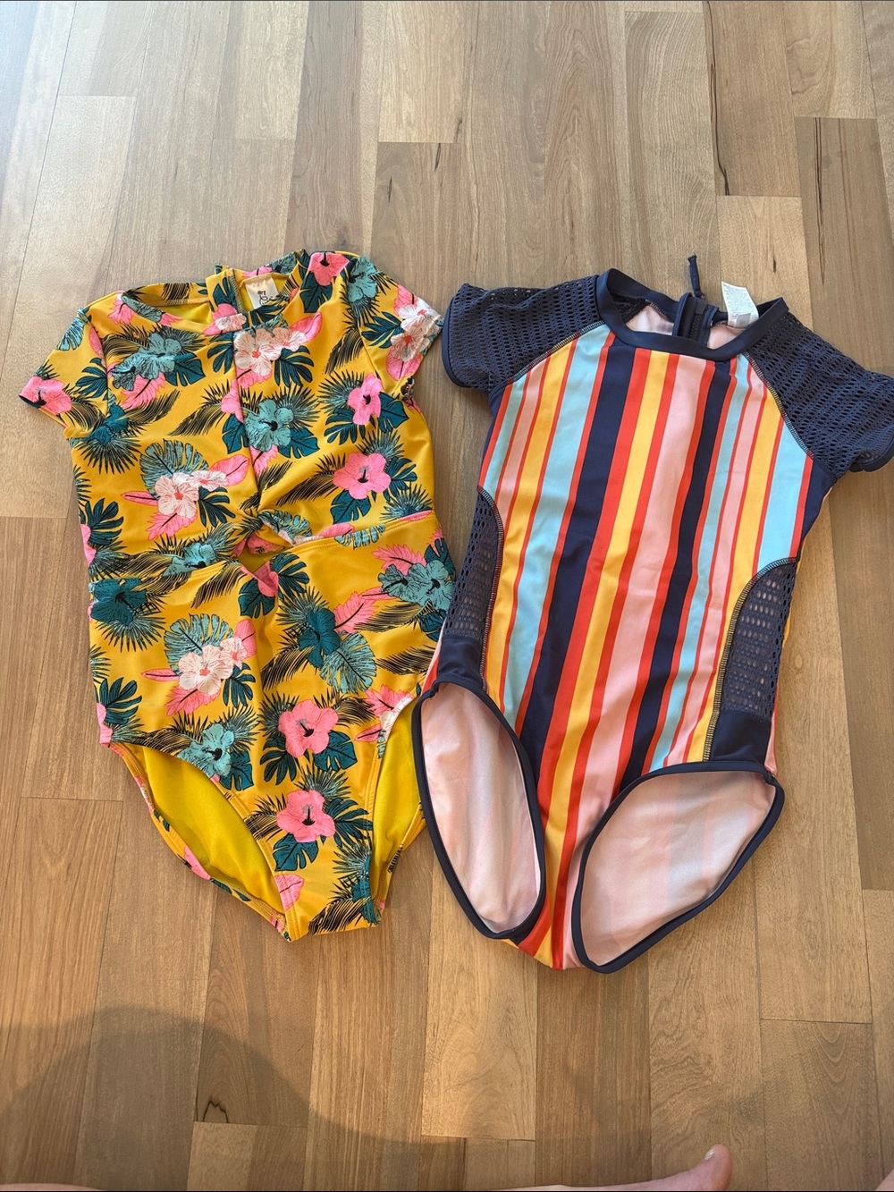 art class Girls Yellow Floral One-Piece Swimsuit